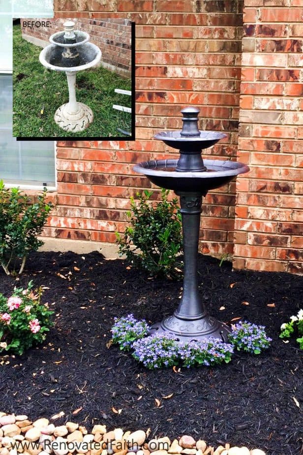 bird bath makeover