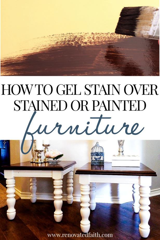 How Gel Stain Makes Painted Wood Beams  - mimiberry creations