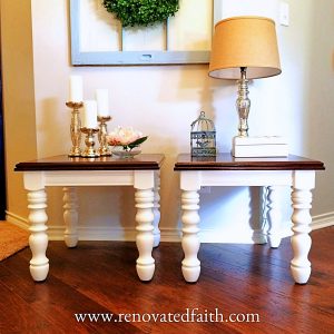 How To Gel Stain Wood - Why strip furniture pieces when you can easily use this process to give them a new look with little effort or mess! #gelstainwood #stainedfurniture #gel stain #renovatedfaith www.renovatedfaith.com