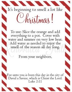 Stovetop Potpourri Recipe Gift Tag