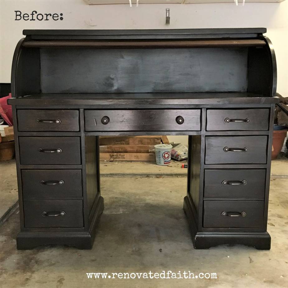 Easy Roll Top Desk Makeover (Anyone Can Do!)