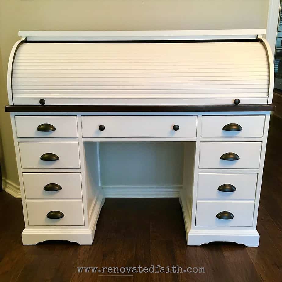 Easy Elegant Vintage Roll Top Desk Makeover