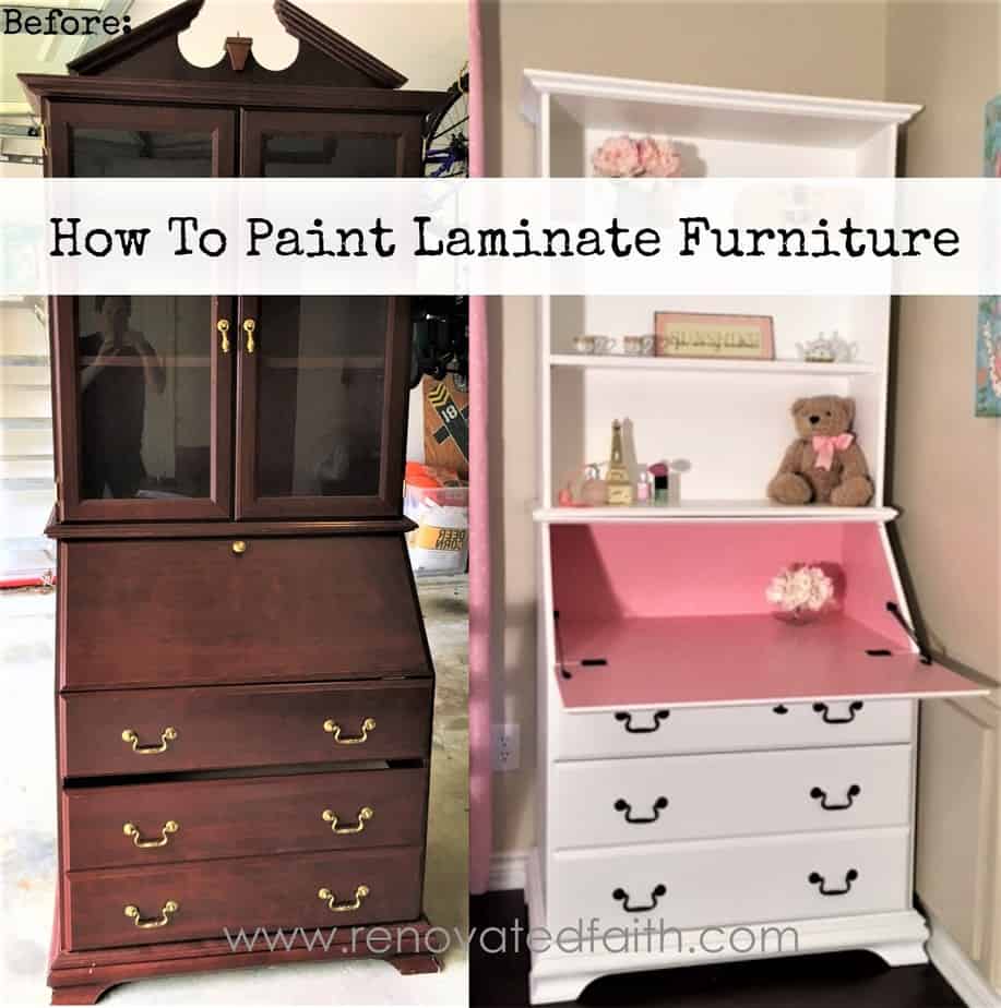 How To Paint Laminate Furniture Before And After Renovated Faith