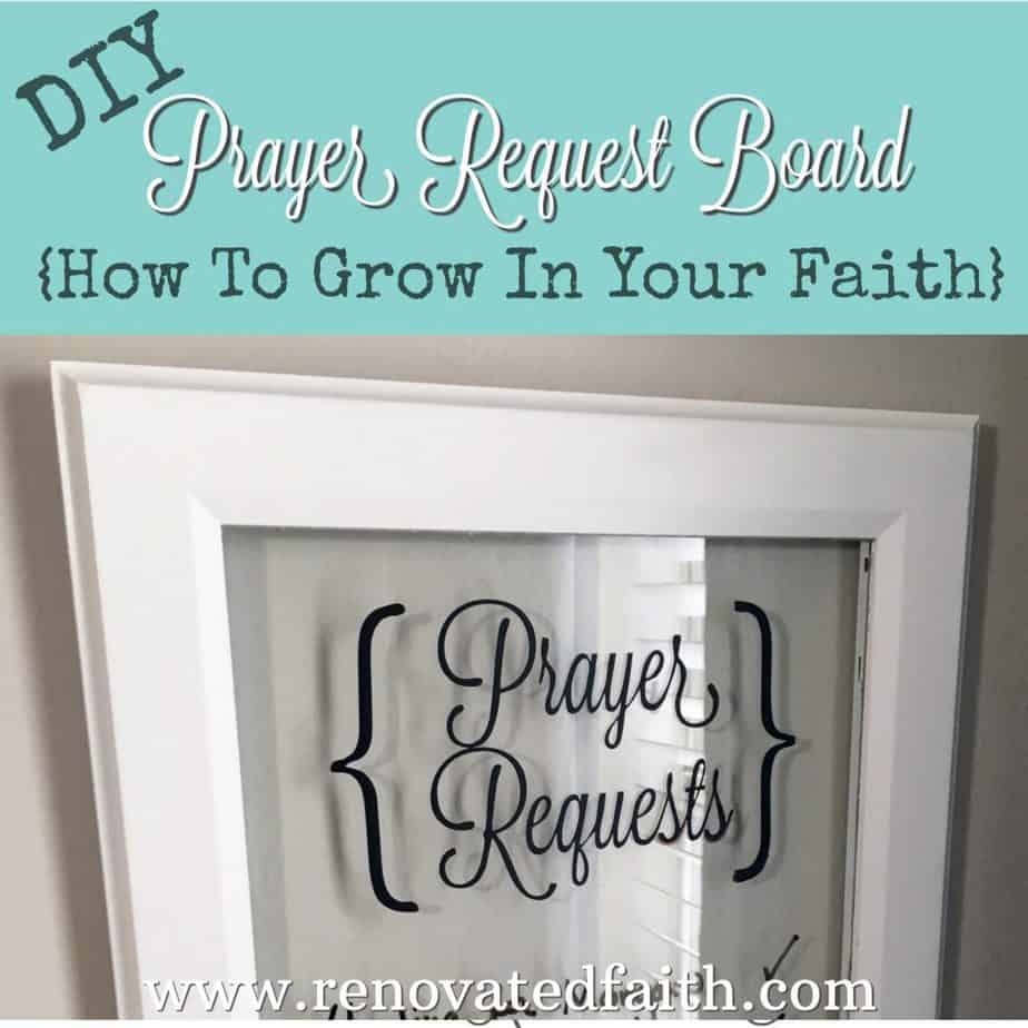 DIY Prayer Request Board - I made this Prayer Request Board as a reminder in my home to keep God at the center of my heart. www.renovatedfaith.com #faith #prayer #prayerrequestboard