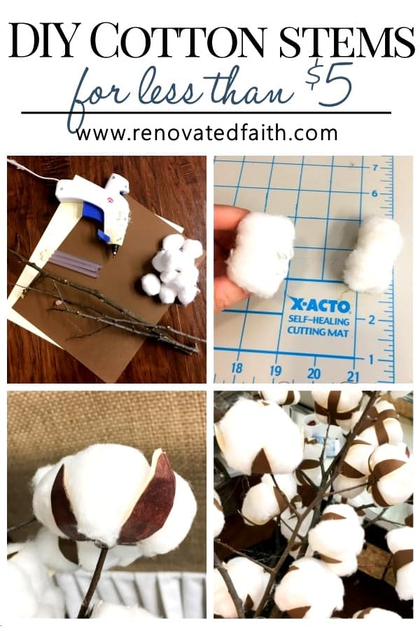 DIY Faux Cotton Stems {Budget Friendly and Beautiful}