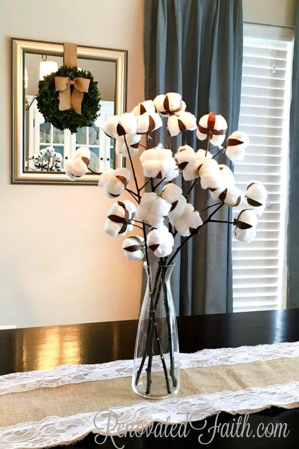 DIY Cotton Stems #farmhouse #cottonstems #diycotton