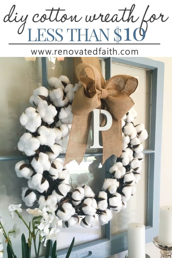 cotton wreath with bow