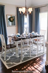 Thanksgiving Tablescape with Blue Pumpkins: When God Interrupts Your Plans #tablescape #thanksgivingdecor #bluepumpkins #god'splans