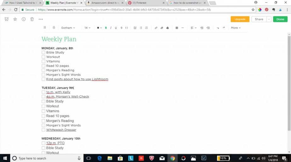 How To Use Evernote As A Weekly Planner and Goal Organizer #planner #goals #lifeplanner #evernote