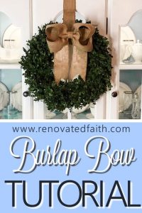 boxwood wreath with bow