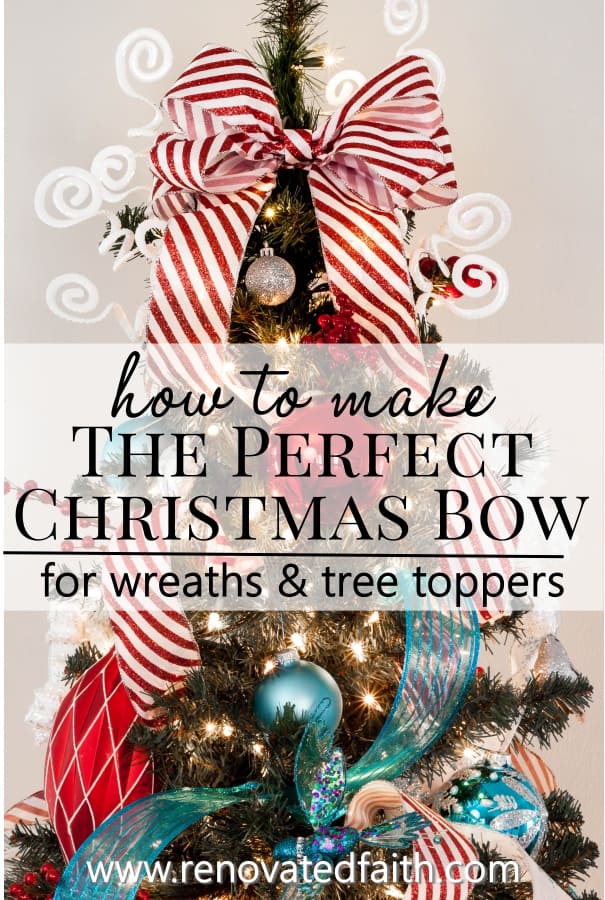 christmas bow tree topper diy