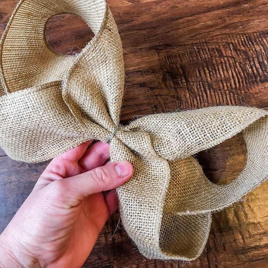 Natural Burlap Bow, Wired Burlap Bow, 2 Sizes