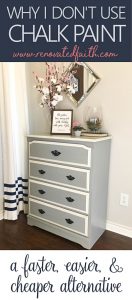 See why my process is faster, less-expensive and achieves a more durable finish than chalk paint! Why I Don't Use Chalk Paint - My Better Alternative. #chalkpaint #latexpaint #paintfurniture #chalkpaintingfurniture #renovatedfaith www.renovatedfaith.com