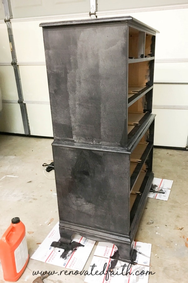 black dresser painted