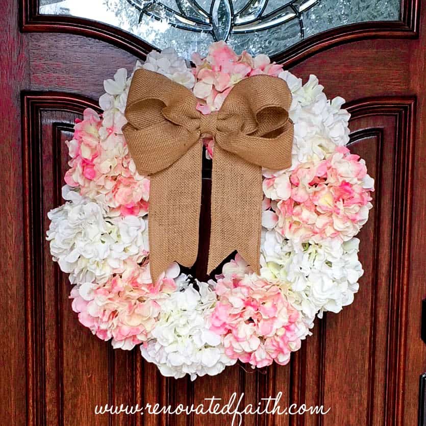 hydrangea door wreath