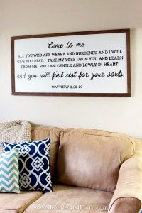farmhouse sign with Bible verse
