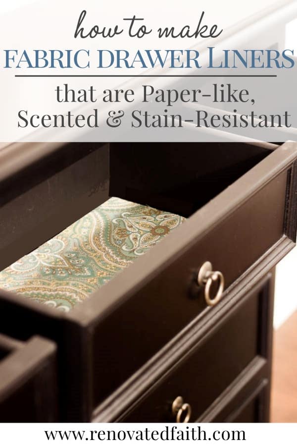 DIY Fabric Drawer Liners {Paper-like, Stain-Resistant & Scented}