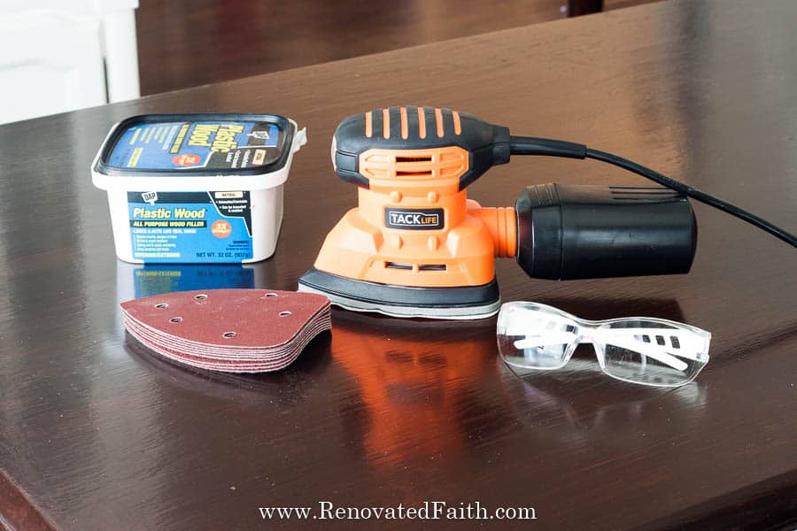 Sanding table top with deals orbital sander