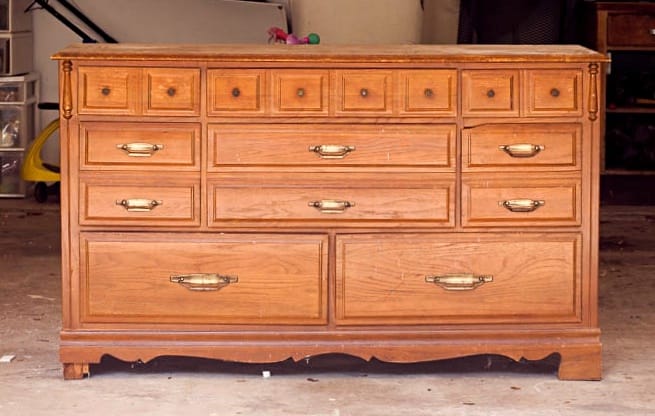 Coastal Blue Dresser Makeover With Driftwood Top And Legs