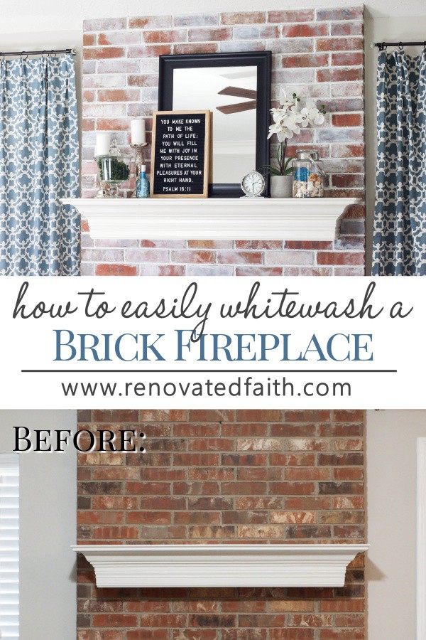 How To Whitewash A Brick Fireplace Faux German Smear With