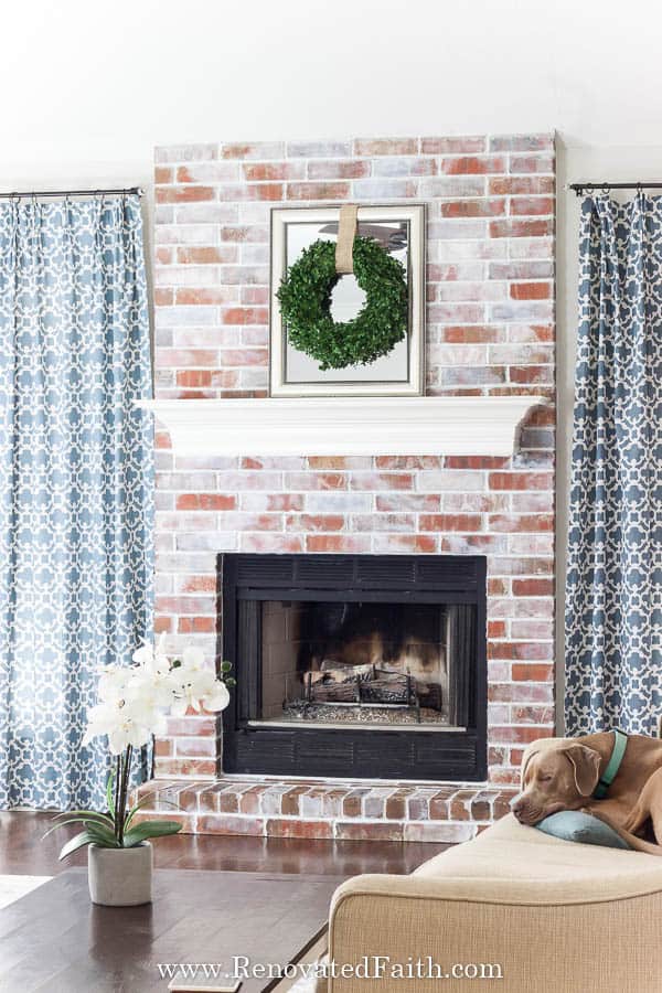 To Whitewash A Dated Brick Fireplace, What Kind Of Paint To Whitewash Brick Fireplace