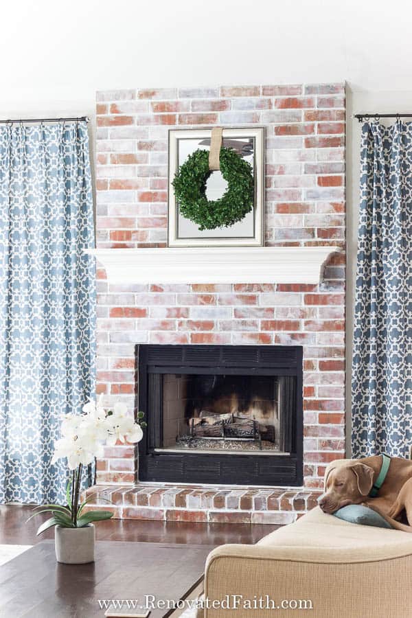 Whitewashed fireplace deals