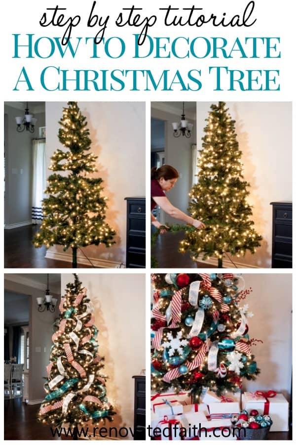 Decorate a Christmas Tree Step by Step (Ribbon on Tree-Ideas & Hacks)