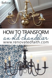 brass chandelier makeover