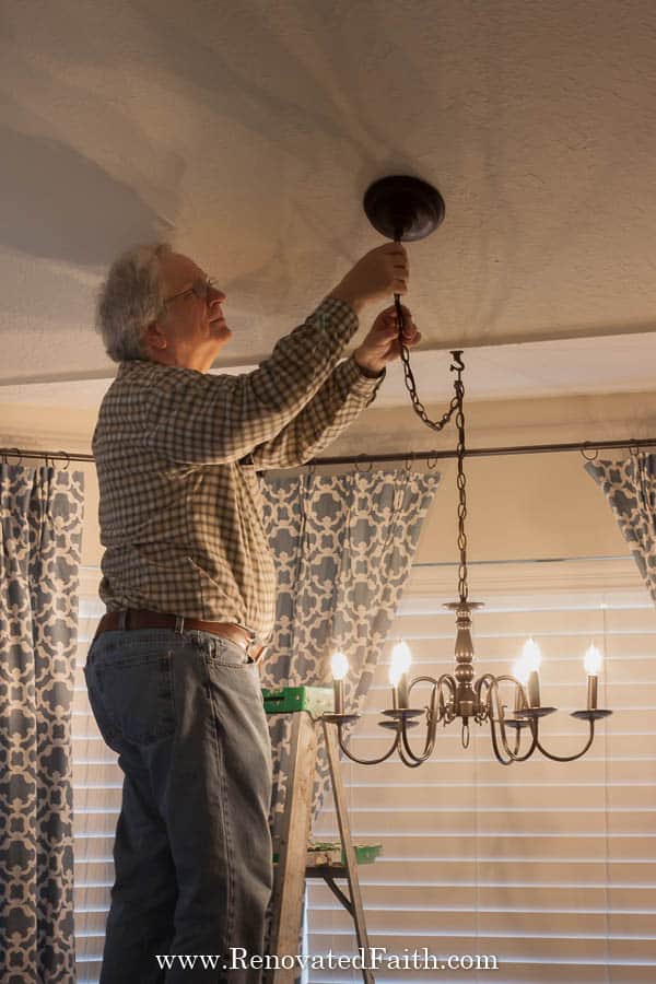 changing chandelier light fixture