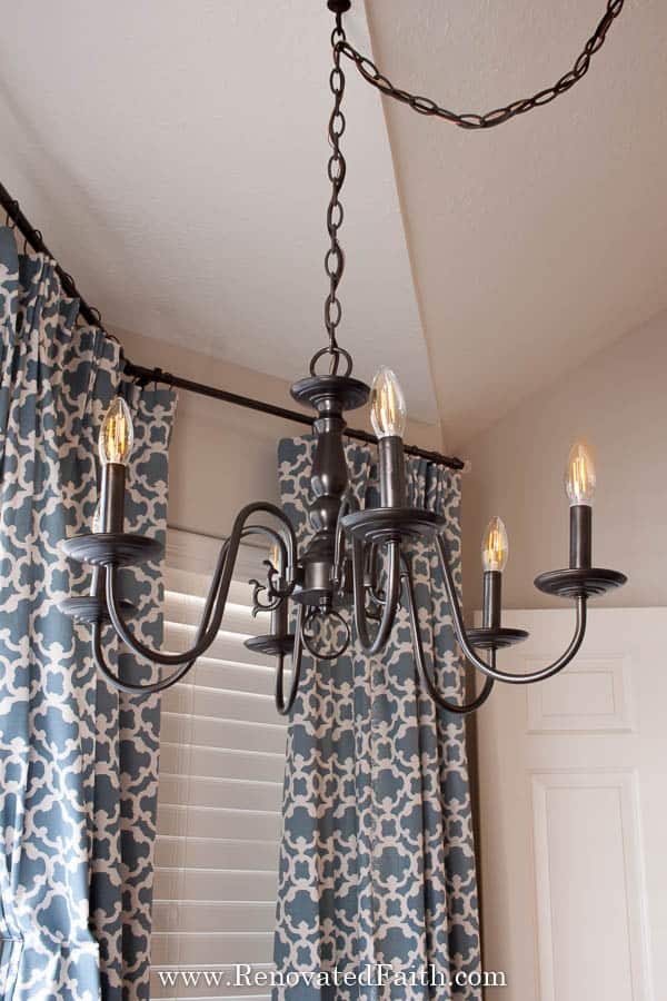 Light Fixture Makeovers Diy, Spray Painting Chandelier Chain Cover
