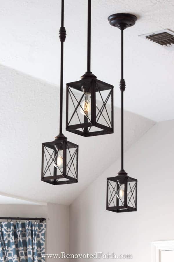 three lantern pendant lights diy