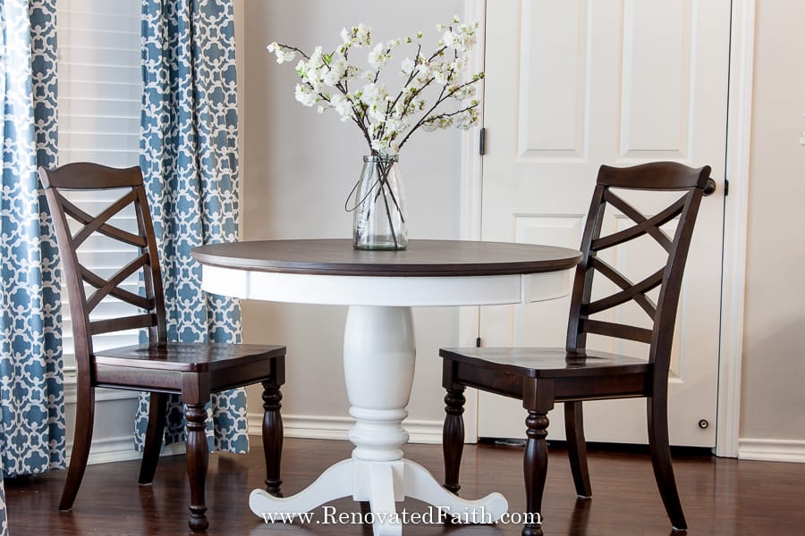 dining table with flowers