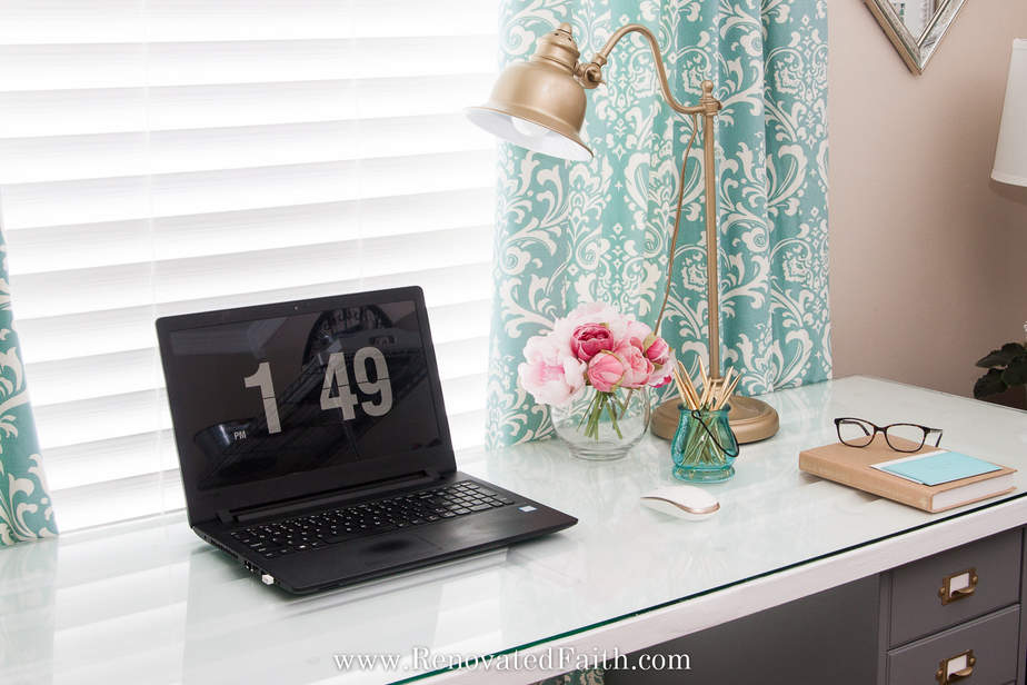 diy desk out of a door