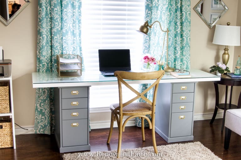 Sophisticated DIY Desk Out of a Door (DIY Craft Table & Klimpen Hack)