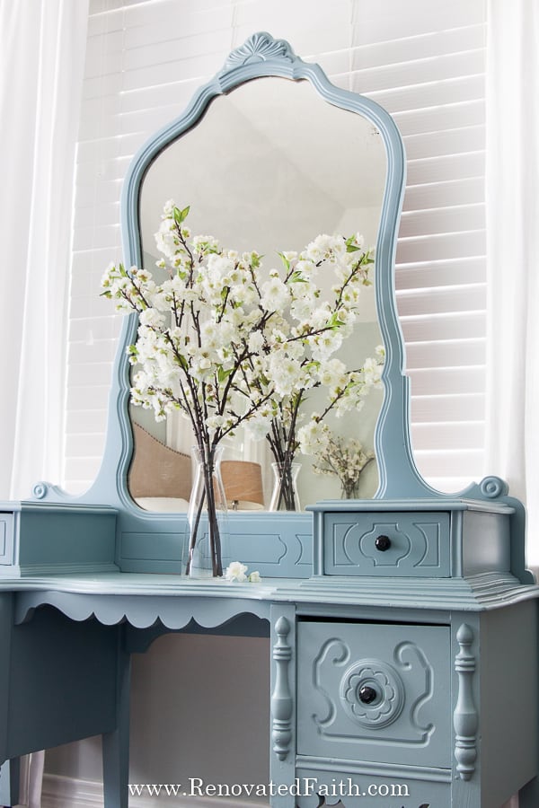 Green Desk - Makeup Vanity - Painted Furniture