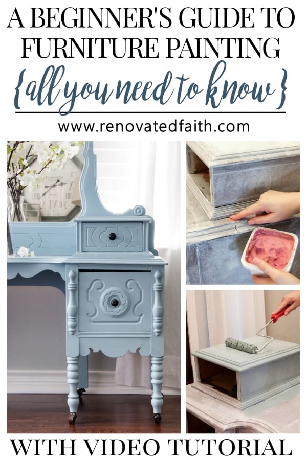 How To Paint Furniture For Beginners Vintage Vanity Makeover