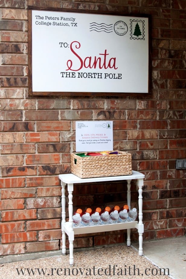 Front Porch Hot Cocoa Station for Delivery Drivers