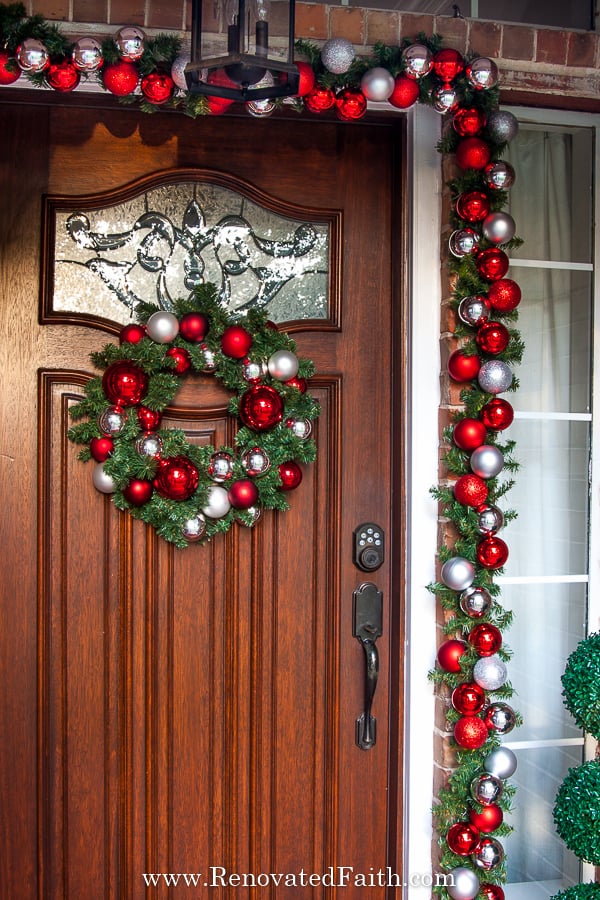 Pottery Barn Inspired DIY Ornament Wreath and Garland (On a Budget!)