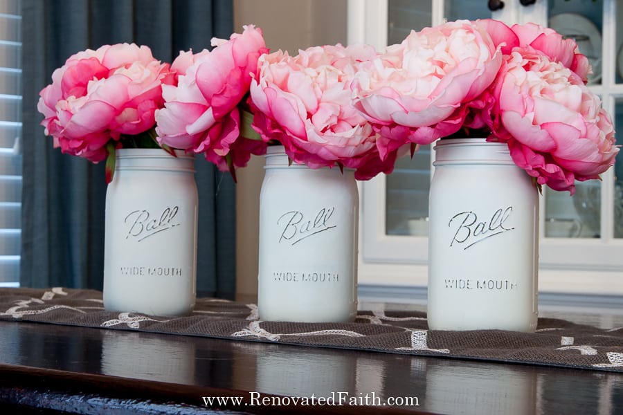 how to chalk paint mason jars