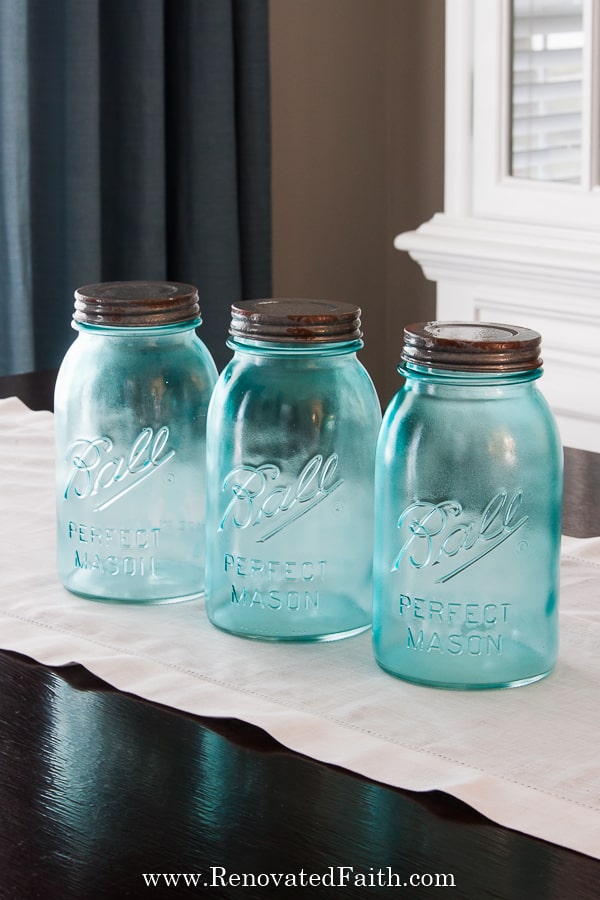 how to tint mason jars blue