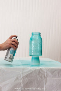 The Best Spray Paint For Glass 2024 Guide For A Perfect Finish   How To Paint Mason Jars Blue 4 Of 27 200x300 