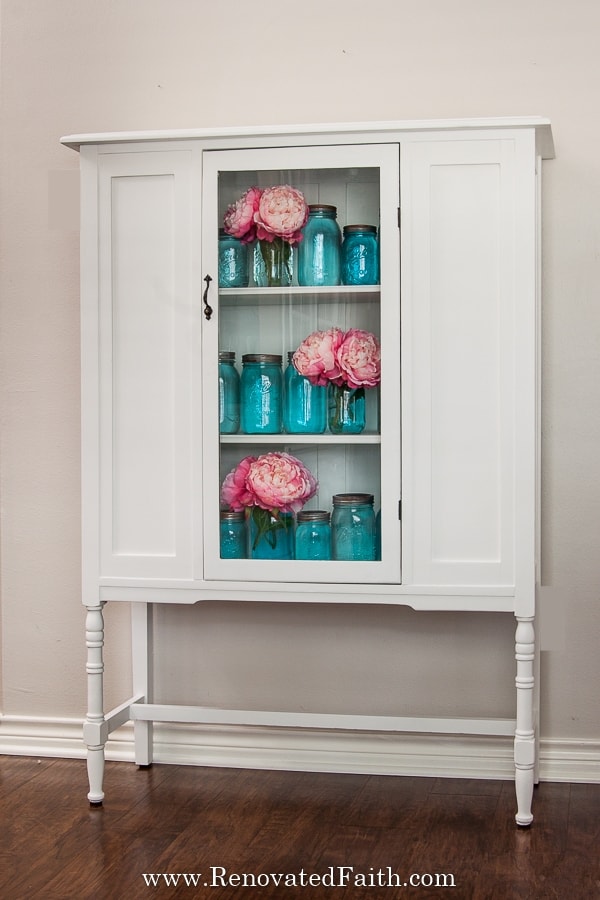 why I don't use chalk paint on furniture with white china cabinet