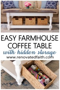 Easy DIY Farmhouse Coffee Table With Turned Legs