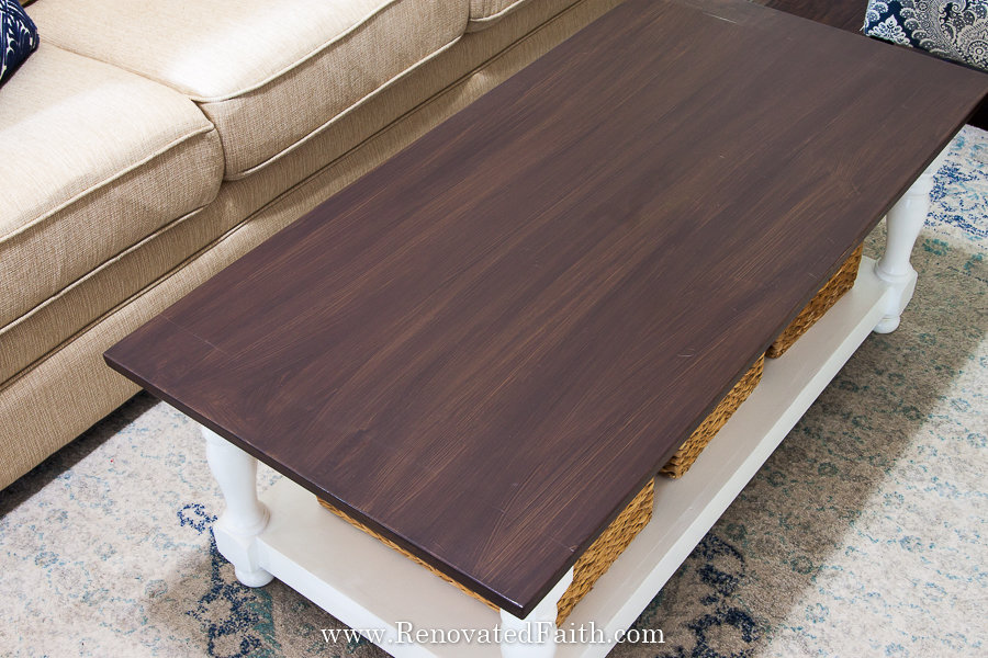 Easy DIY Farmhouse Coffee Table With Turned Legs 