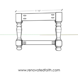 diy farmhouse coffee table with turned legs