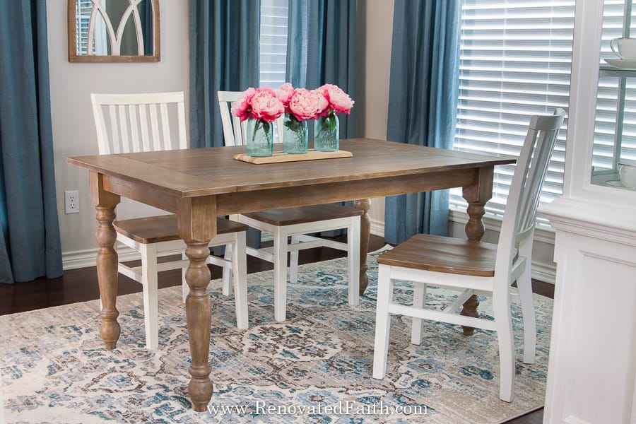 How To Build A Farmhouse Table Easy, How To Build A Farmhouse Table With Turned Legs
