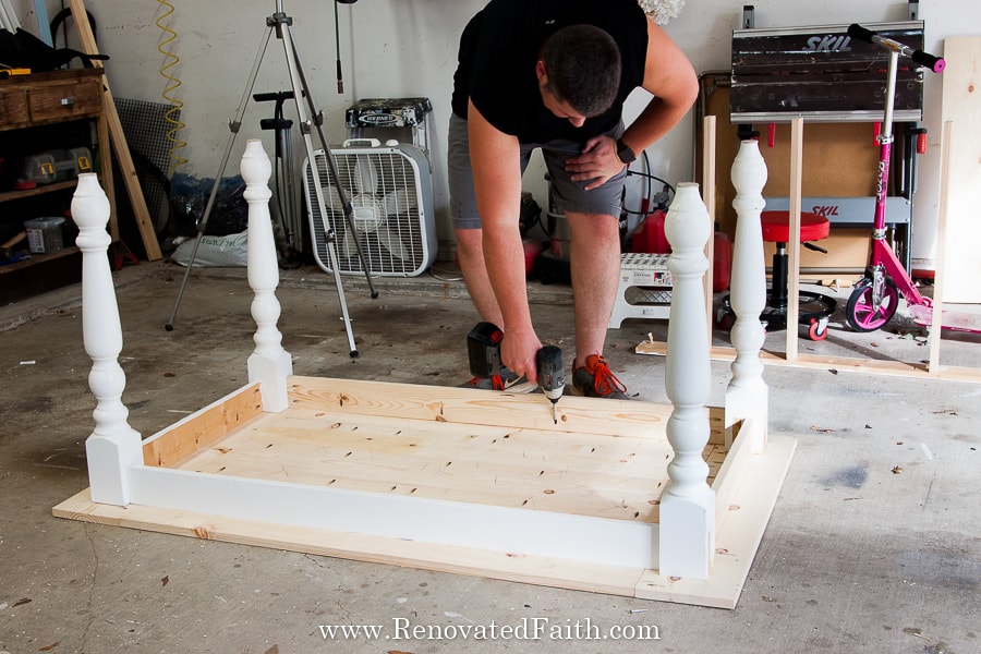 how to build a farmhouse table with pocket holes