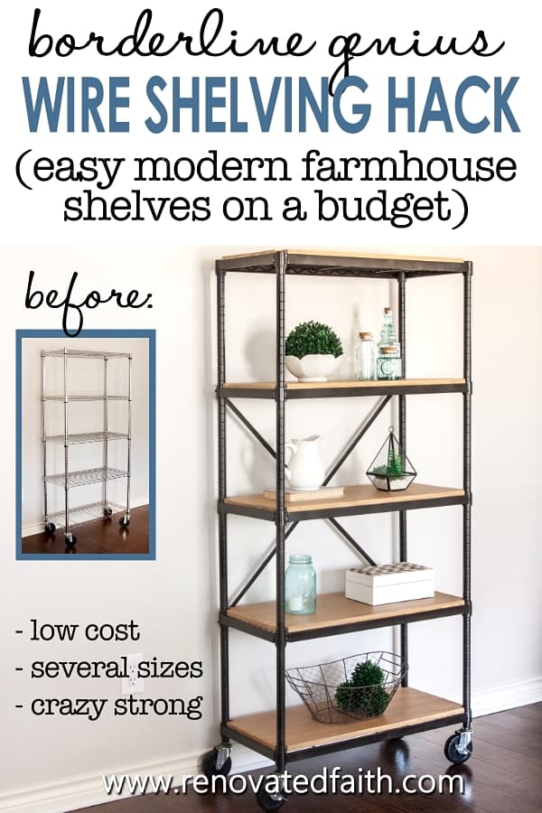 Super Easy Diy Industrial Shelves On A, Wire Shelving Decorating Ideas