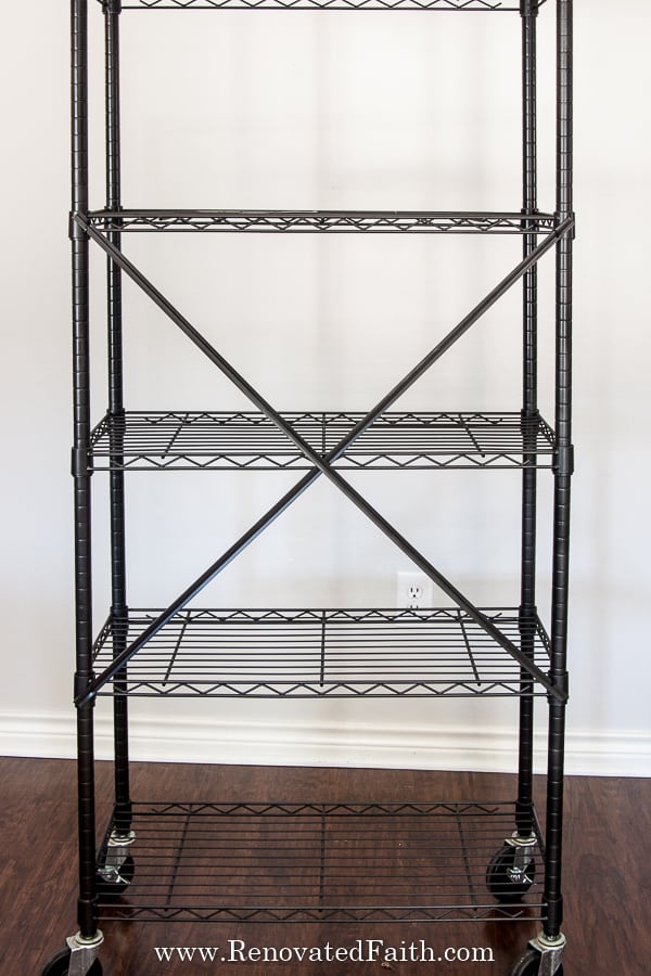 DIY METAL RACK SHELF TRANSFORMATION #simplebudgetdecor 