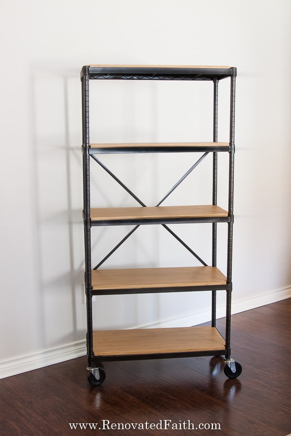 DIY METAL RACK SHELF TRANSFORMATION #simplebudgetdecor 